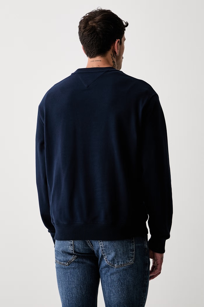 Ρούχα Tommy Jeans μπλούζα ανδρική βαμβακερή DM0DM23383 σκούρο μπλε