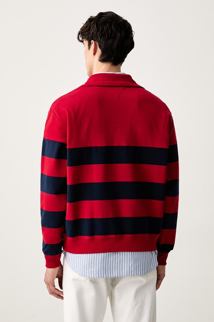 Oblačila Tommy Hilfiger pulover moški z bombažem MW0MW43190 rdeča