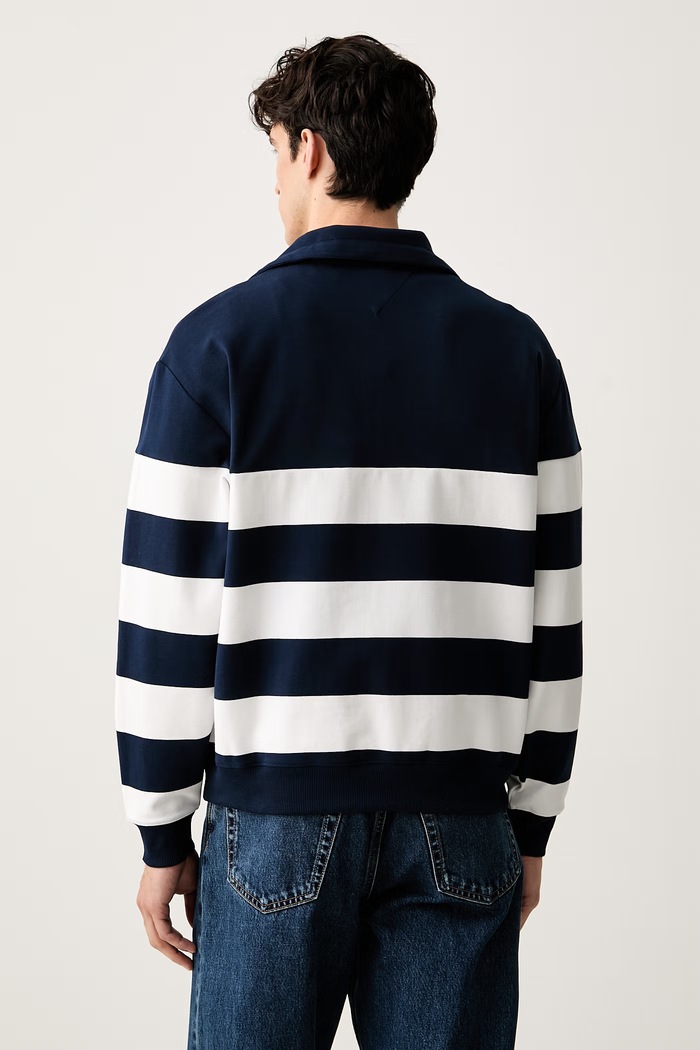 Oblačila Tommy Hilfiger pulover moški z bombažem MW0MW43190 mornarsko modra