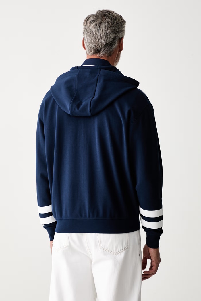 Odjeća Tommy Hilfiger dukserica na zakopčavanje sa kapuljačom za muškarce MW0MW43184 mornarsko plava