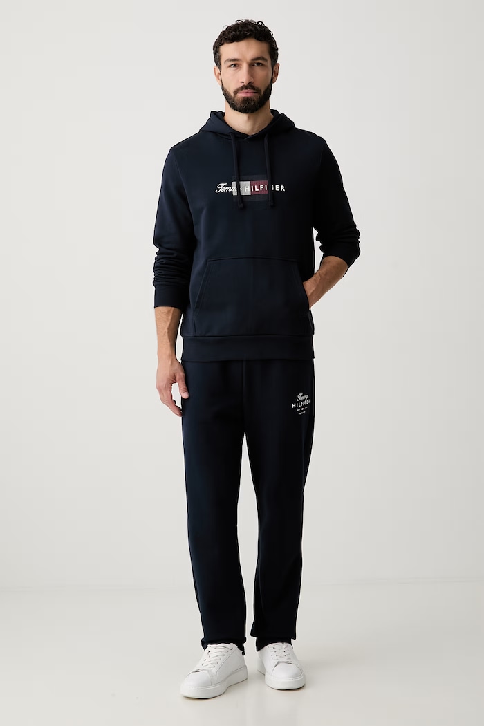 Tommy Hilfiger hanorac cu glugă pentru bărbați, din bumbac MW0MW43220 bleumarin AW26