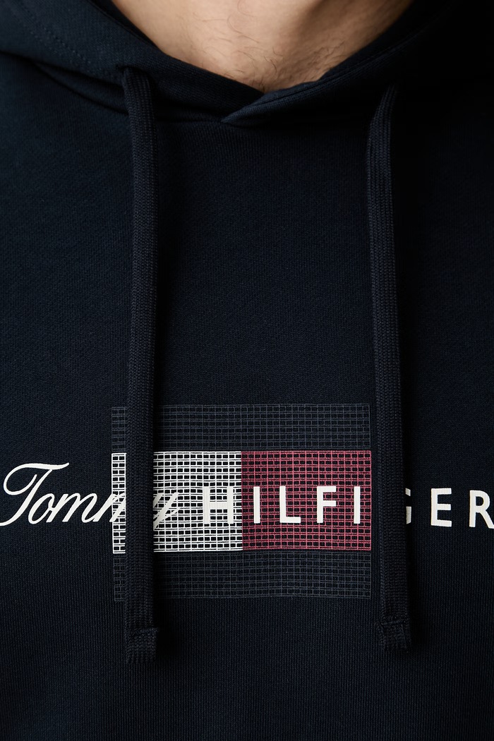 Tommy Hilfiger hanorac cu glugă pentru bărbați, din bumbac MW0MW43220 bleumarin