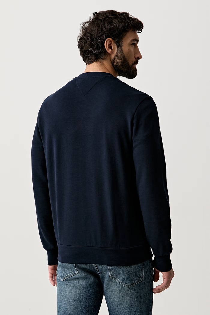 Ρούχα Tommy Hilfiger μπλούζα ανδρική βαμβακερή MW0MW43218 σκούρο μπλε
