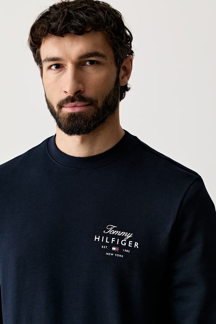 Tommy Hilfiger μπλούζα ανδρική βαμβακερή σκούρο μπλε MW0MW43218