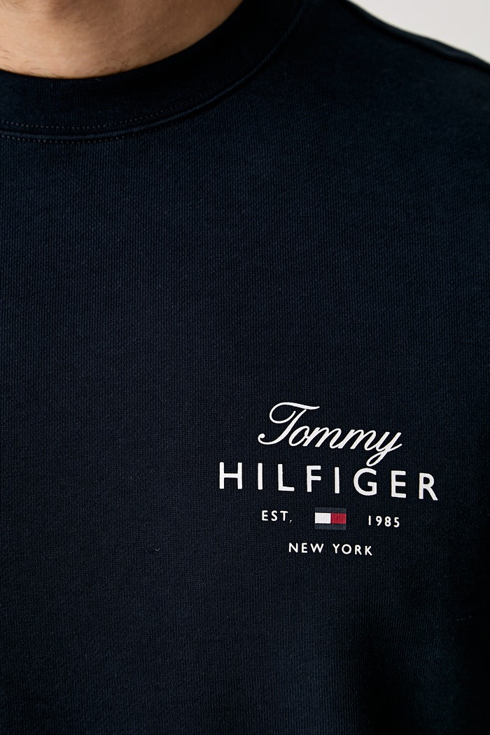 Tommy Hilfiger μπλούζα ανδρική βαμβακερή MW0MW43218 σκούρο μπλε