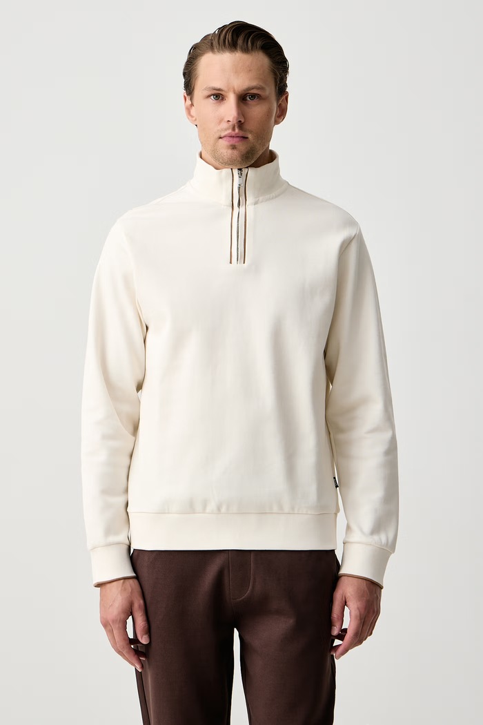 BOSS Bluza męska bawełniana H-Sidney beżowy 50565603