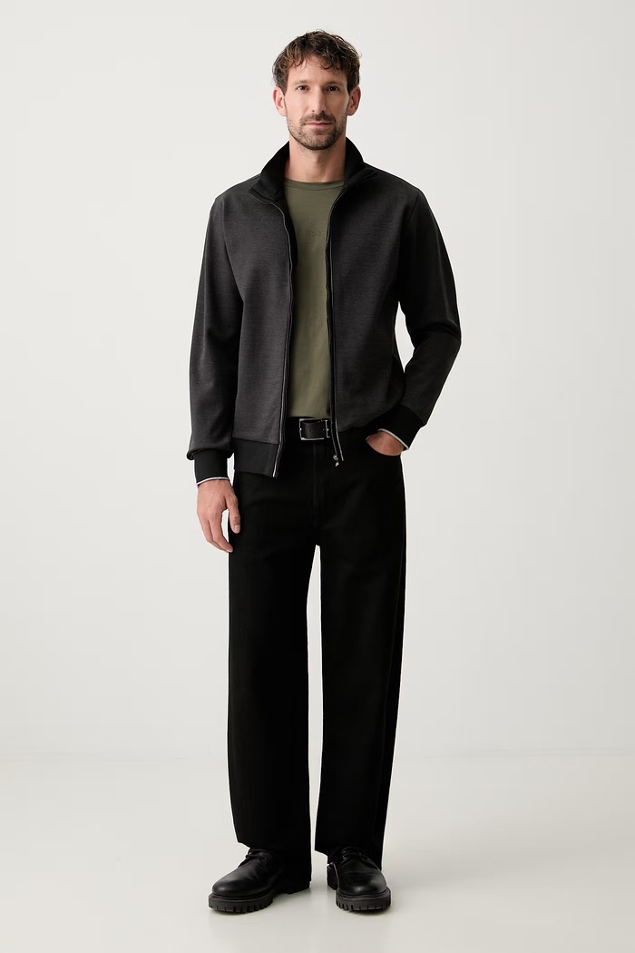 BOSS rozepínací mikina pánská bavlněná H-Shepherd 50565602 černá AW26