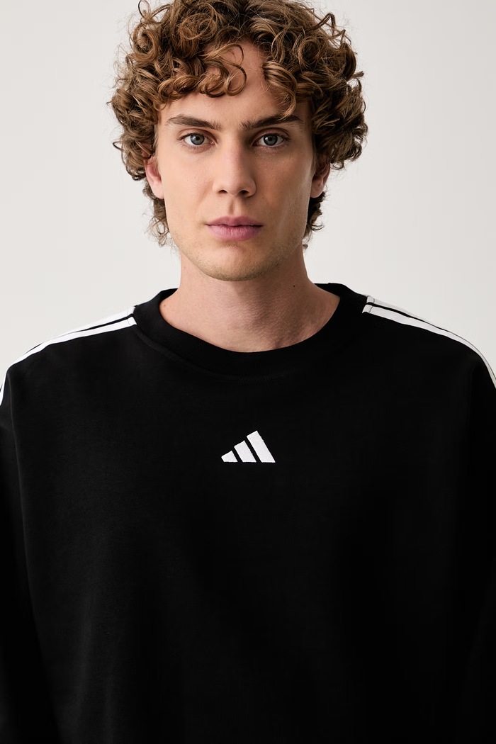 adidas bluza męska z bawełną Essentials czarny KY6583
