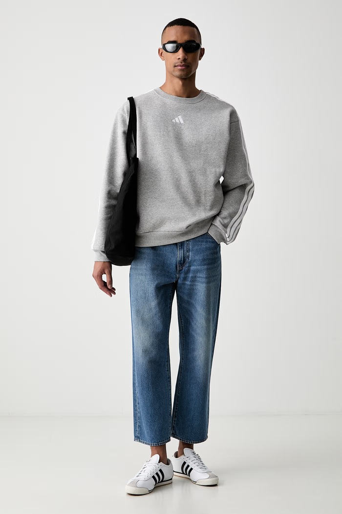 adidas bluza męska z bawełną Essentials KY4158 szary AW26