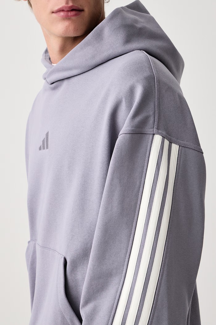 Bluza z kapturem męska bawełniana adidas KW2404 fioletowy
