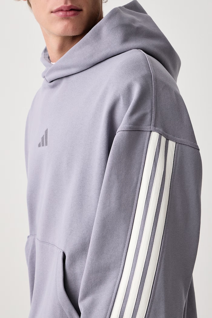 Bluza z kapturem męska bawełniana adidas KW2404 fioletowy