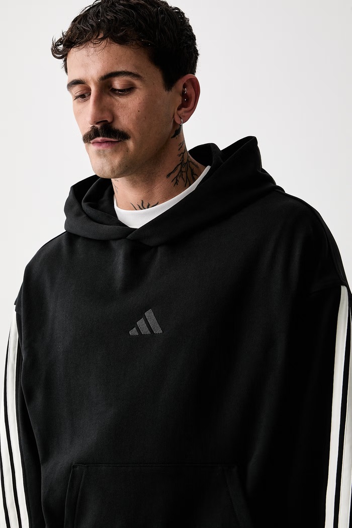 adidas bluza z kapturem męska bawełniana czarny KW2362