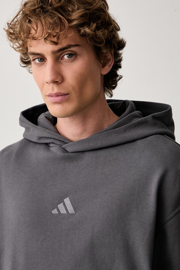 adidas bluza z kapturem męska bawełniana szary KW2317