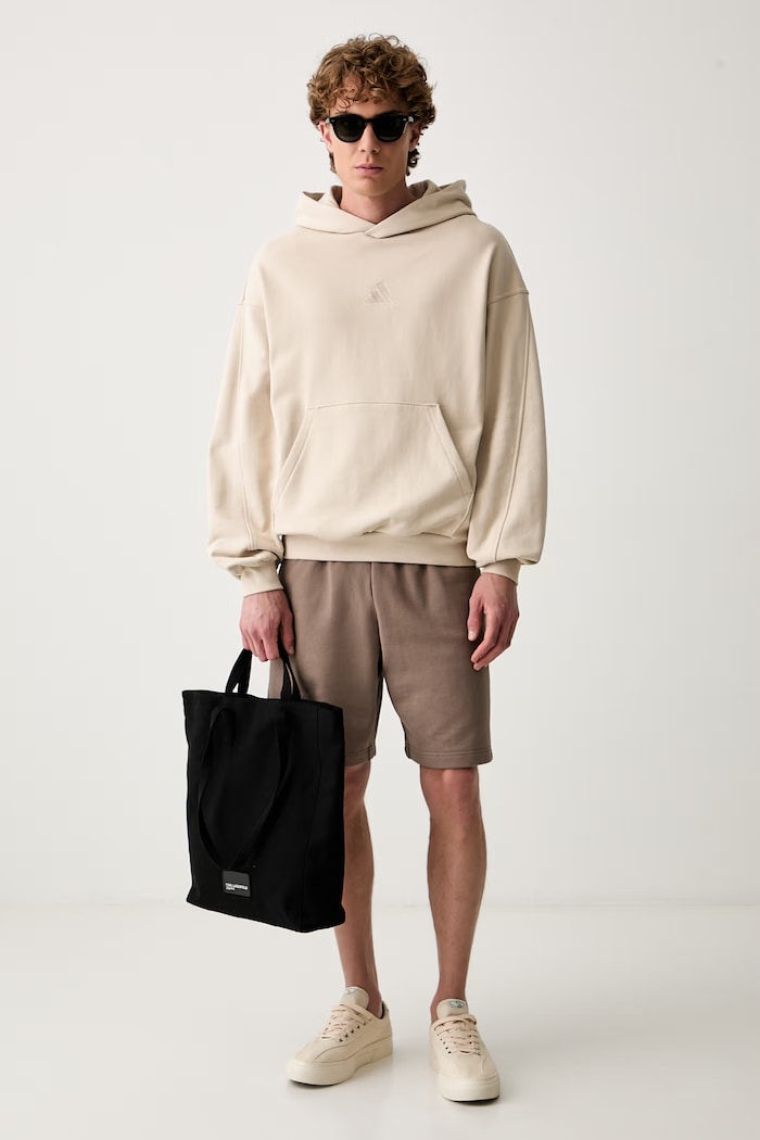 adidas bluza z kapturem męska bawełniana KW2314 beżowy AW26