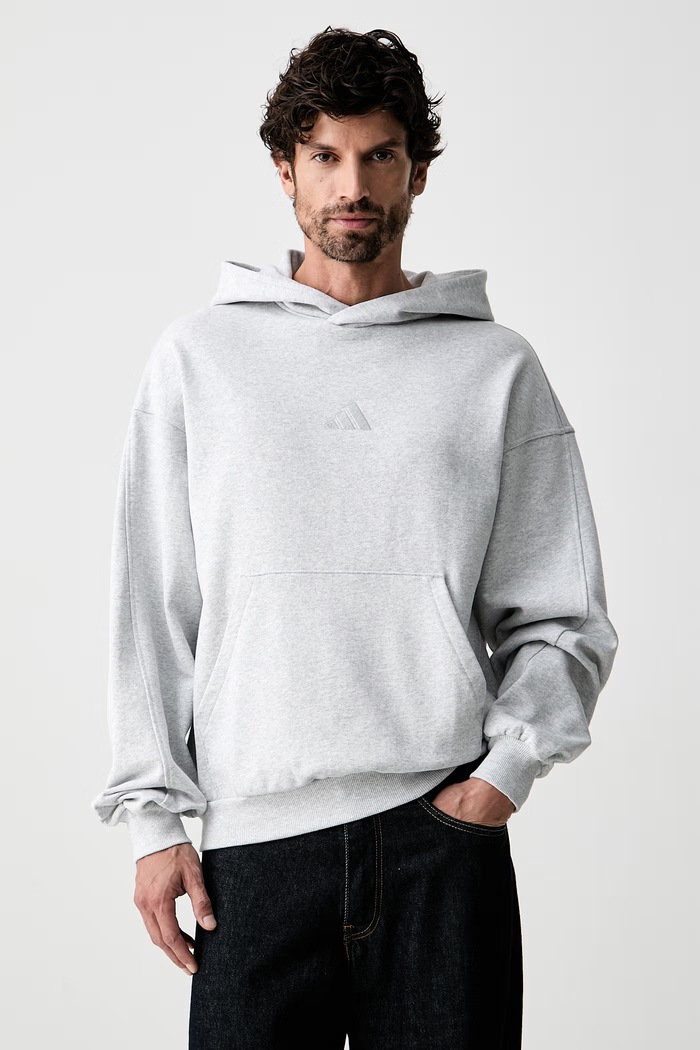 adidas bluza z kapturem męska bawełniana szary KW2310