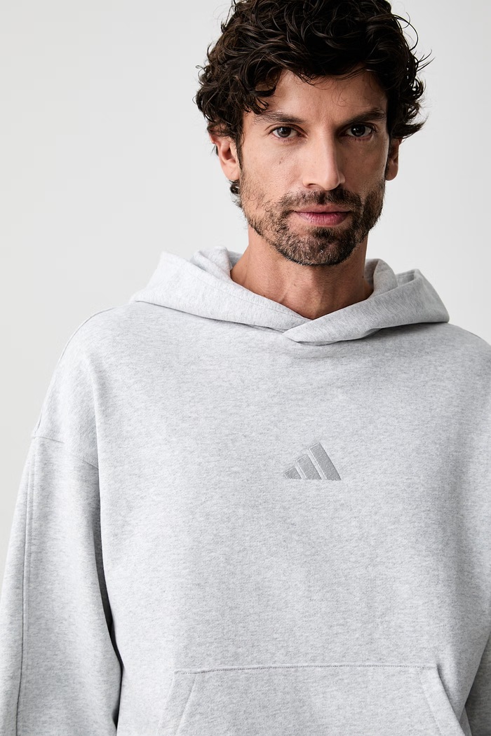 adidas bluza z kapturem męska bawełniana szary KW2310