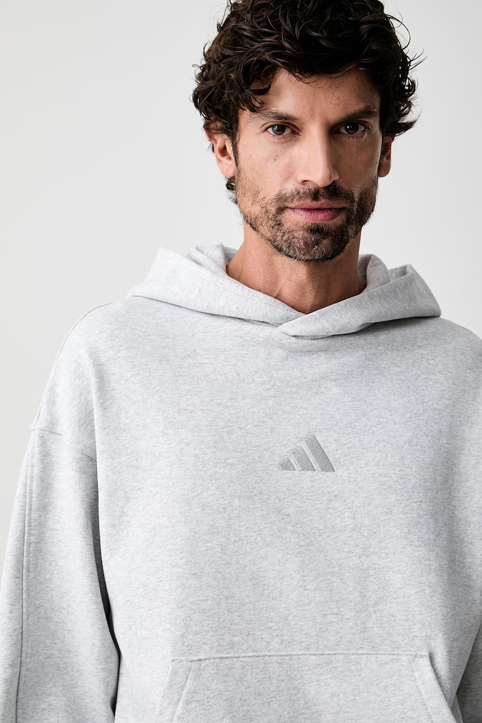 adidas bluza z kapturem męska bawełniana szary KW2310