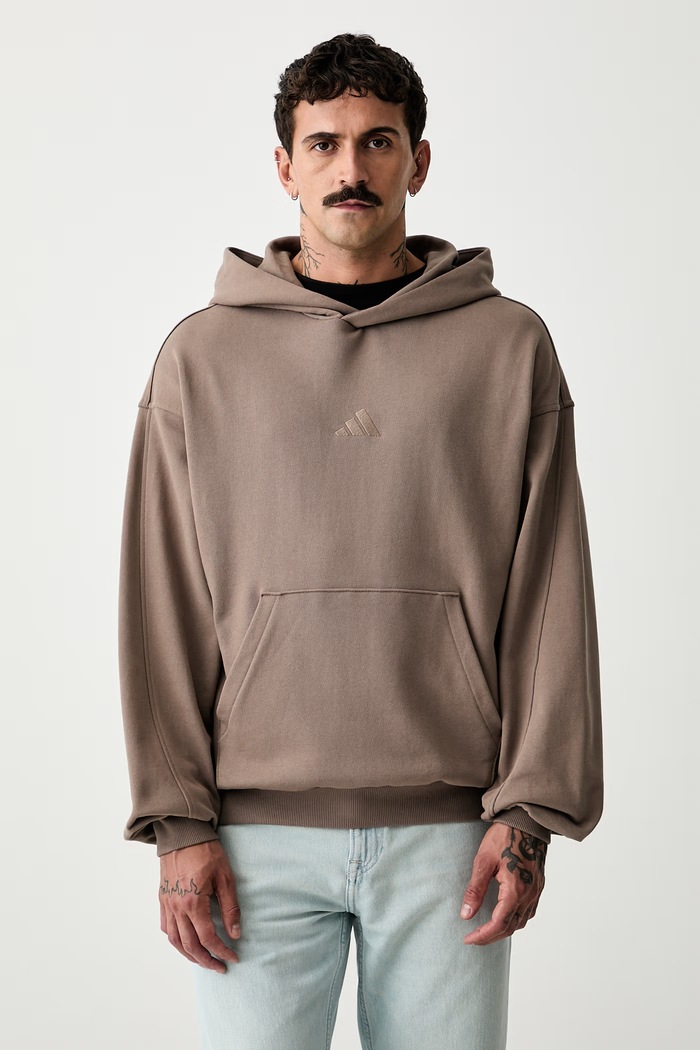 adidas bluza z kapturem męska bawełniana brązowy KW2308