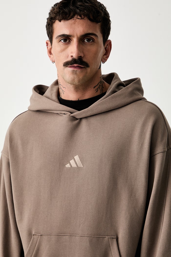 adidas bluza z kapturem męska bawełniana brązowy KW2308