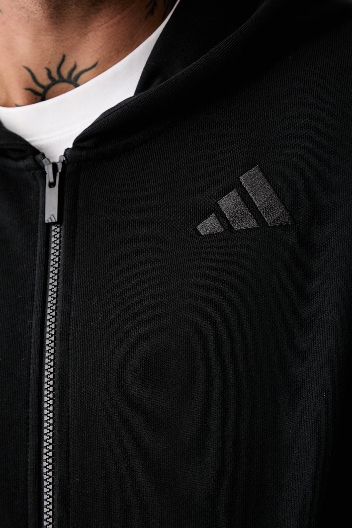 adidas bluza rozpinana z kapturem męska bawełniana KW2289 czarny