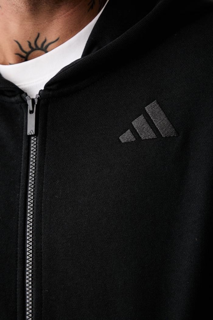 adidas bluza rozpinana z kapturem męska bawełniana KW2289 czarny