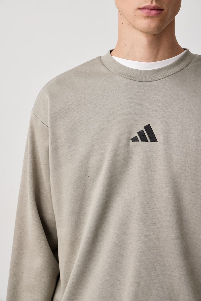Bluza oversize męska z bawełną Essentials Feelcozy adidas KF2370 zielony
