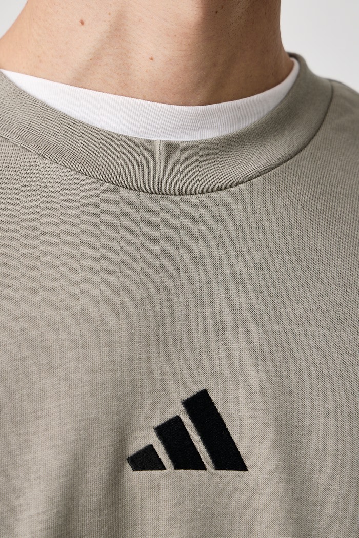 Bluza oversize męska z bawełną Essentials Feelcozy adidas zielony KF2370