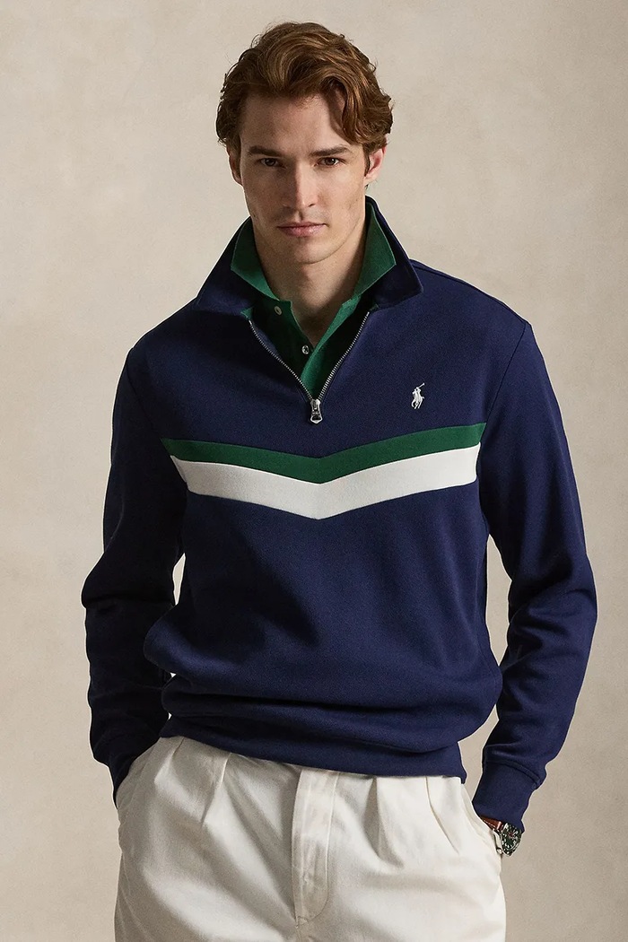 Polo Ralph Lauren bluza męska z bawełną granatowy 710B20262