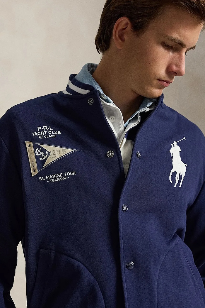 Polo Ralph Lauren bluza męska z bawełną 710B20012 granatowy