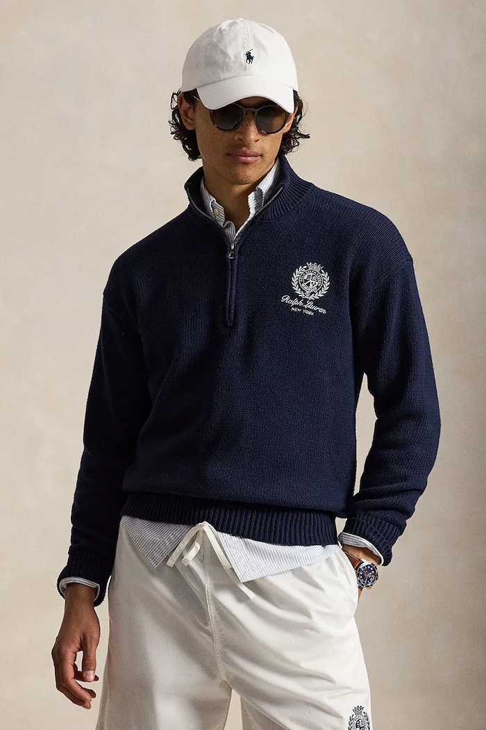 Polo Ralph Lauren sweter męski bawełniany granatowy 710B18061