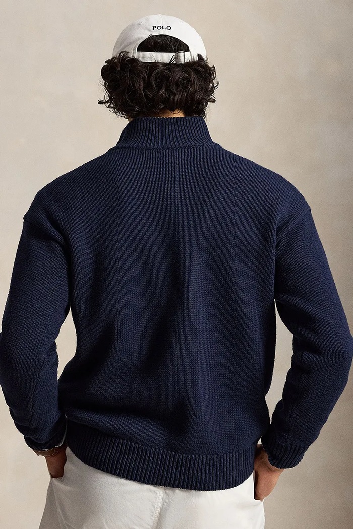 Polo Ralph Lauren sweter męski bawełniany 710B18061 granatowy AW26