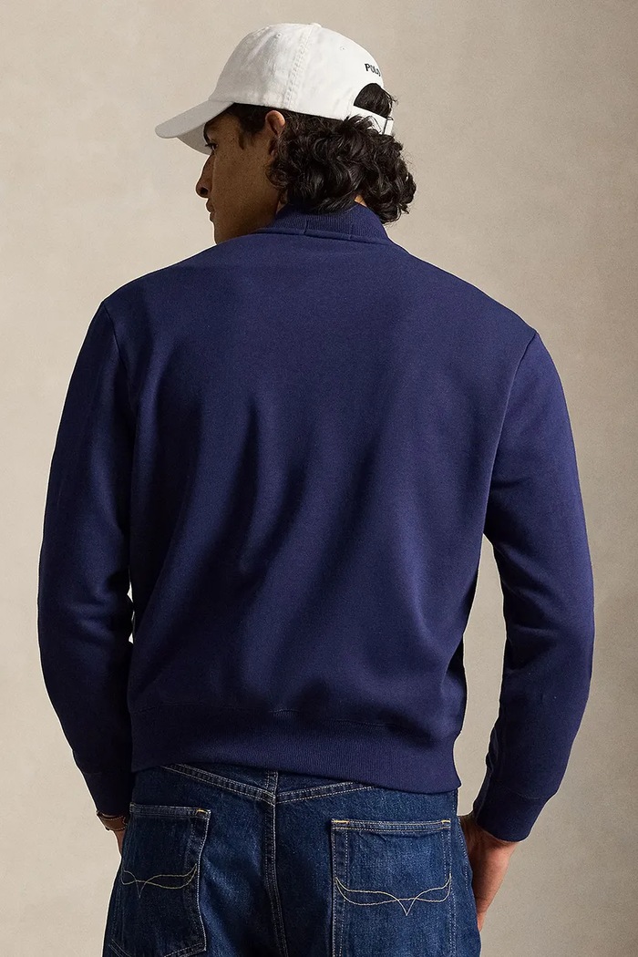 Polo Ralph Lauren μπλούζα με κουμπιά ανδρική με βαμβάκι 710B20169 σκούρο μπλε AW26