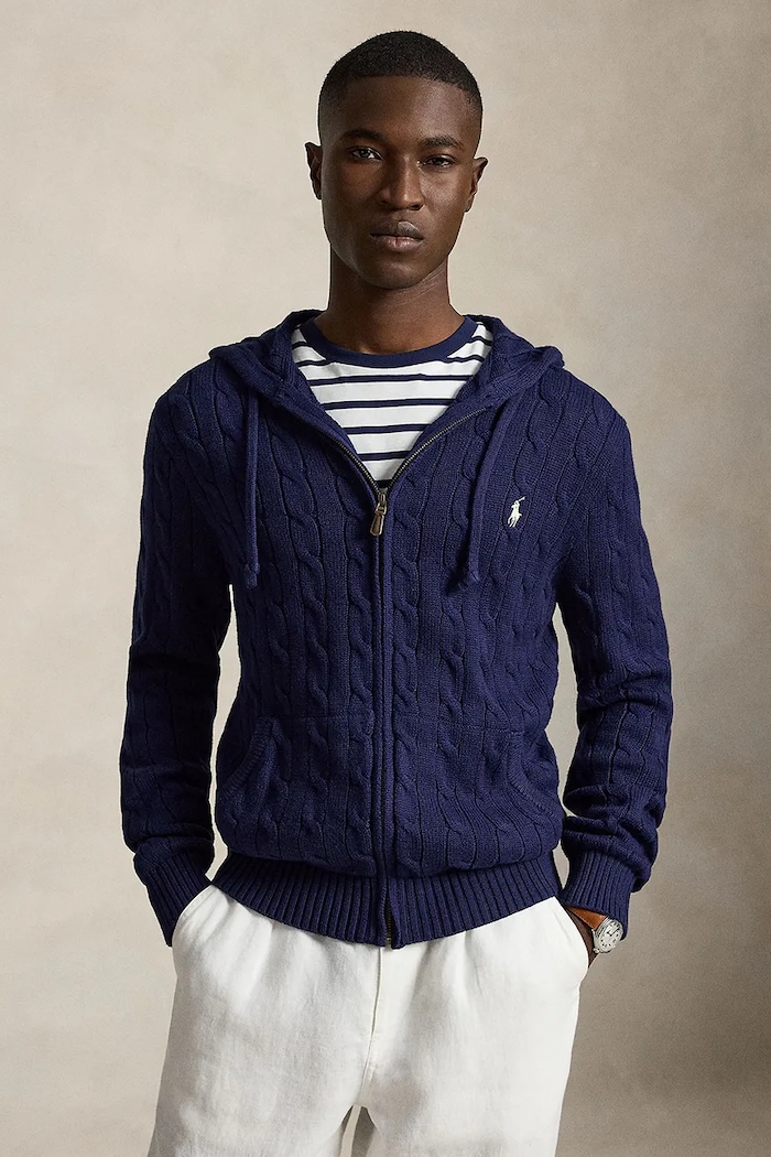 Polo Ralph Lauren kardigan męski bawełniany granatowy 710B18057