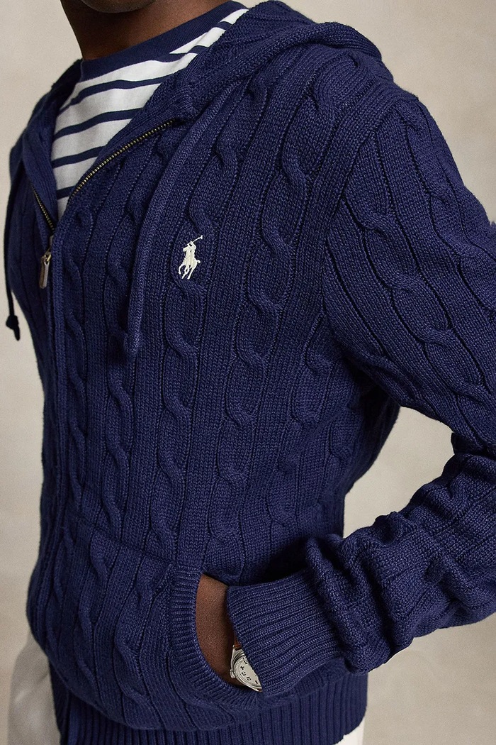 Polo Ralph Lauren kardigan męski bawełniany granatowy 710B18057