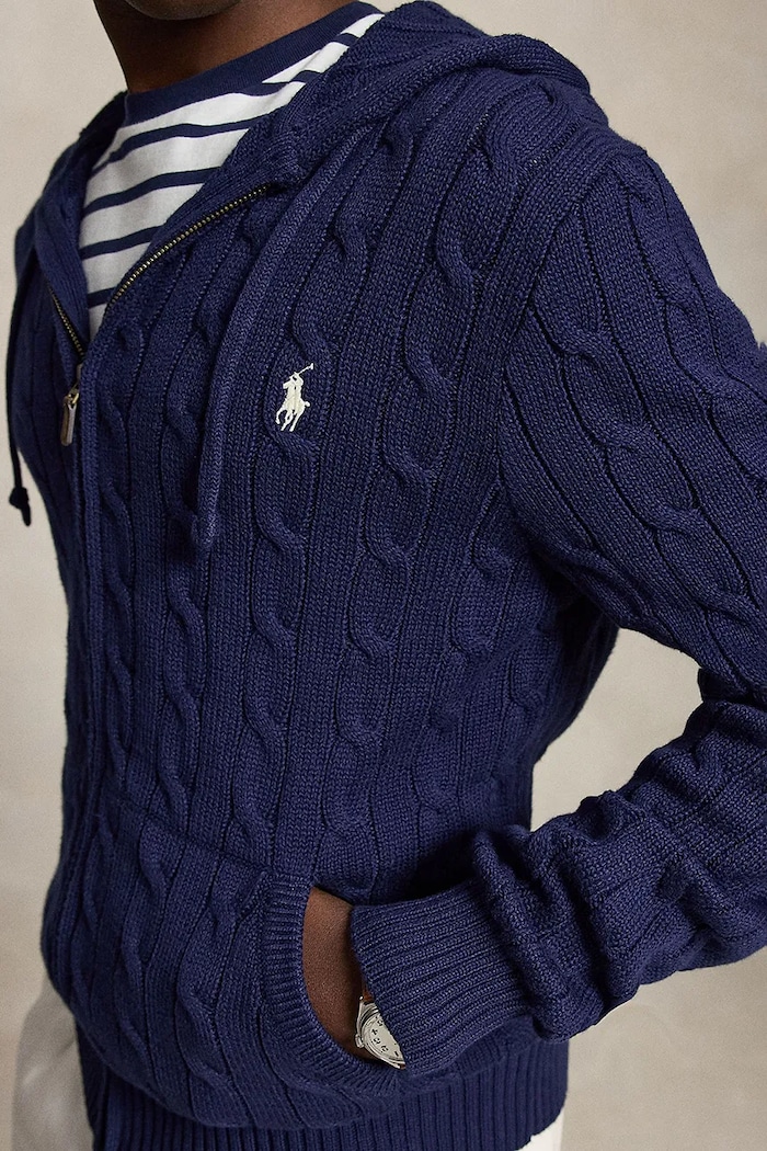 Polo Ralph Lauren kardigan męski bawełniany granatowy 710B18057