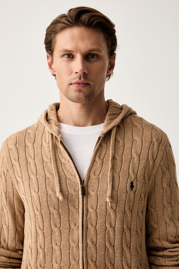 Polo Ralph Lauren kardigan męski bawełniany beżowy 710B18057