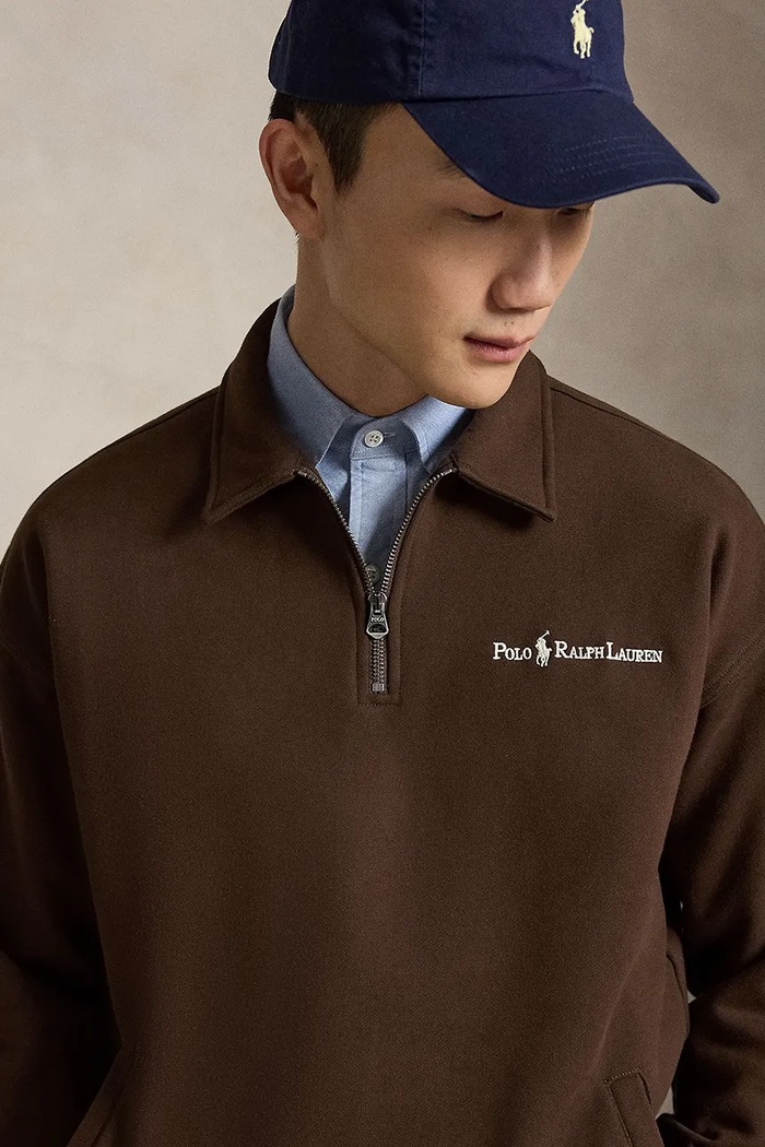 Polo Ralph Lauren bluza męska z bawełną brązowy 710981477