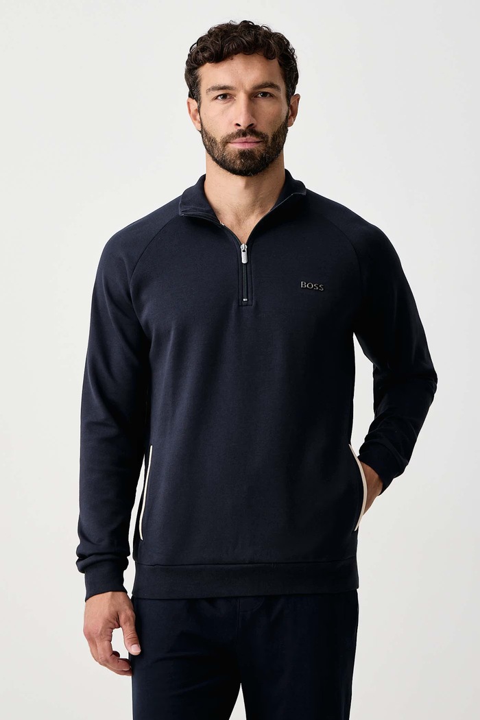 BOSS Dukserica loungwear za muškarce s pamukom Sense mornarsko plava 50566915