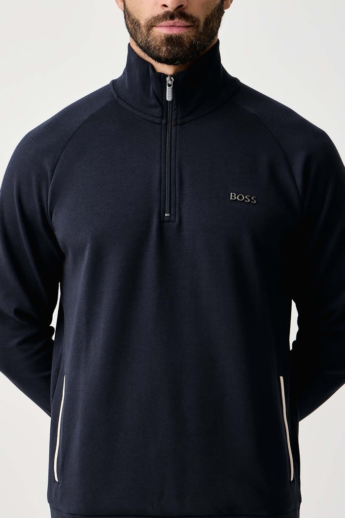 Dukserica loungwear za muškarce s pamukom Sense BOSS 50566915 mornarsko plava