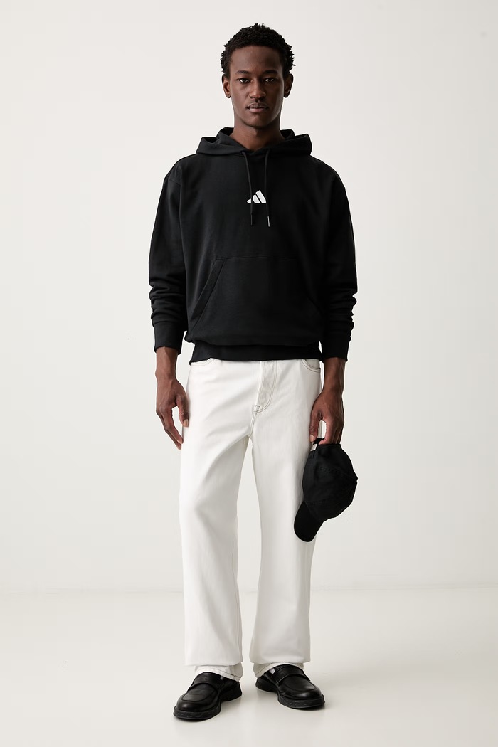 adidas bluza z kapturem męska z bawełną Feelcozy JE3849 czarny AW26