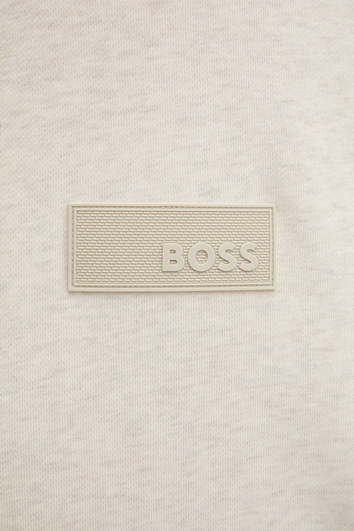 BOSS Green mikina s kapucňou pánska s bavlnou SW_Hoodie 50564113 béžová