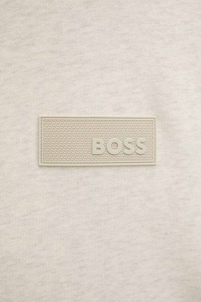 BOSS Green mikina s kapucňou pánska s bavlnou SW_Hoodie 50564113 béžová
