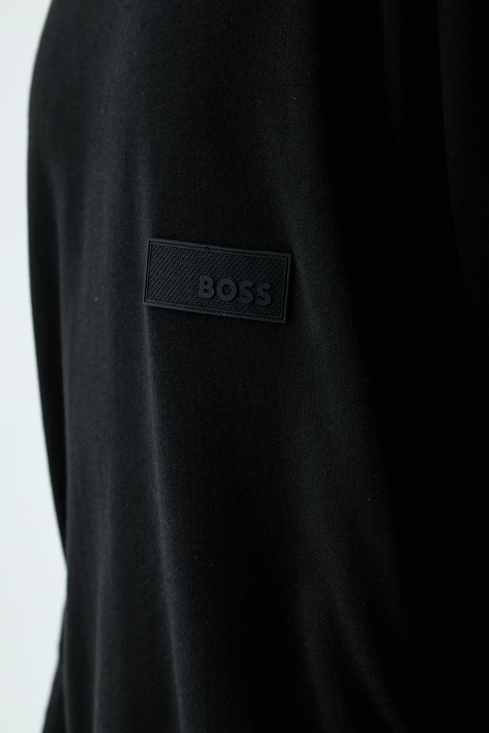 BOSS Green кофта с капюшоном мужская хлопковая SW_Hoodie 50564113 чёрный