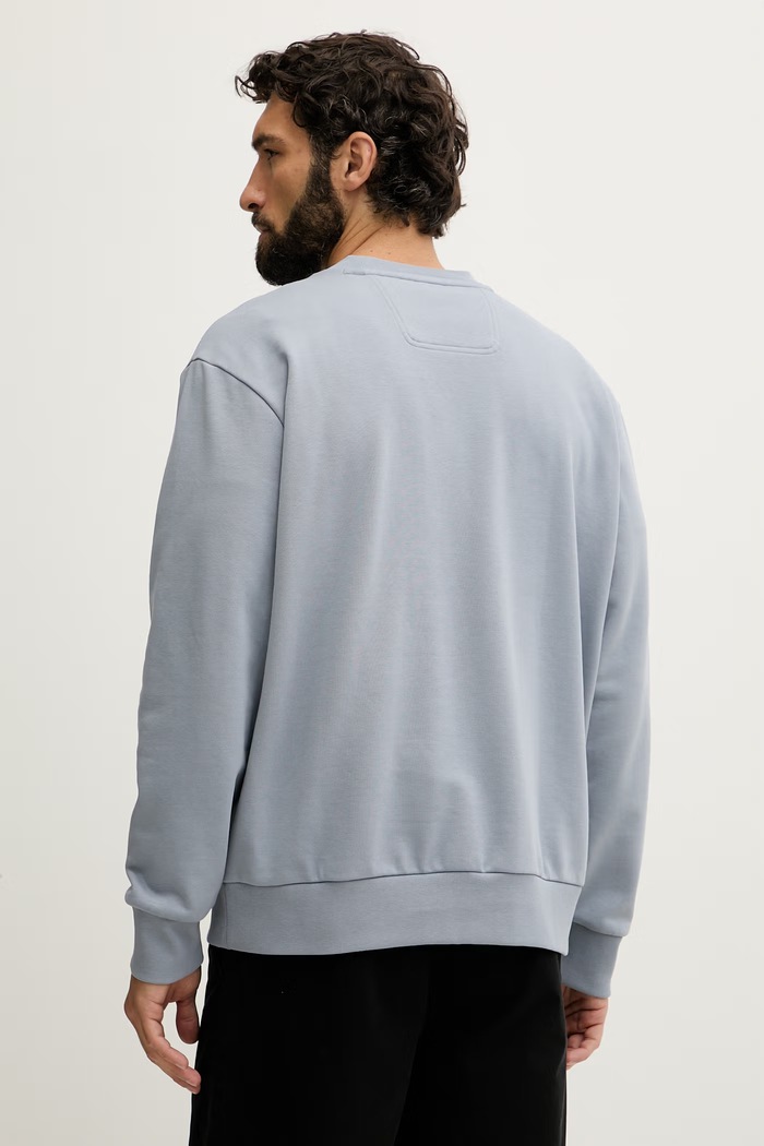 Îmbrăcăminte BOSS Green hanorac pentru bărbați, cu bumbac SW_Crewneck 50564103 albastru
