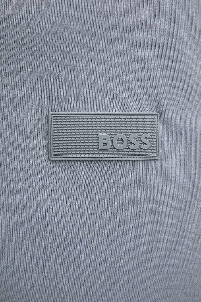 BOSS Green hanorac pentru bărbați, cu bumbac SW_Crewneck 50564103 albastru