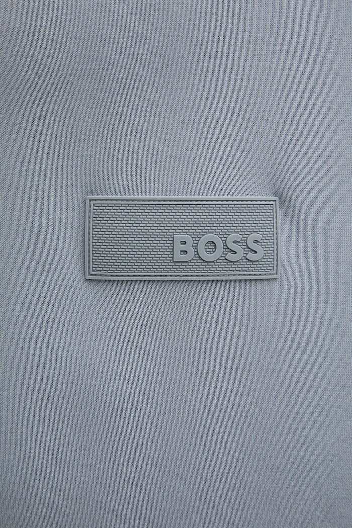 BOSS Green hanorac pentru bărbați, cu bumbac SW_Crewneck 50564103 albastru