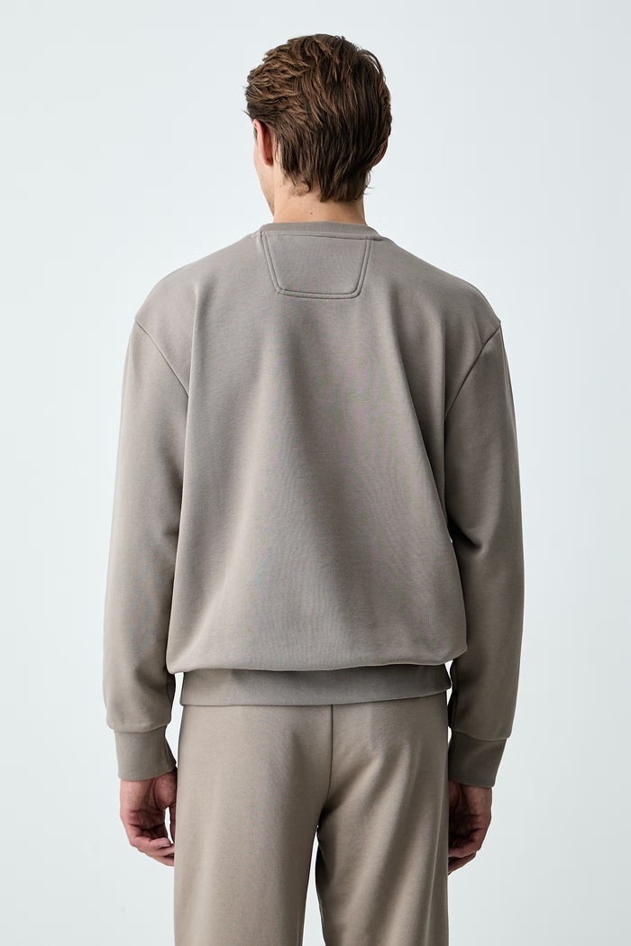 Одежда BOSS Green кофта для мужчин с хлопком SW_Crewneck 50564103 бежевый