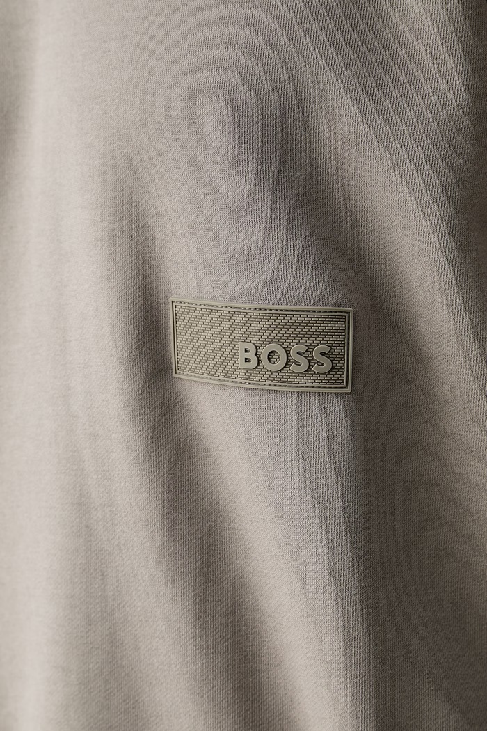 BOSS Green кофта для мужчин с хлопком SW_Crewneck 50564103 бежевый