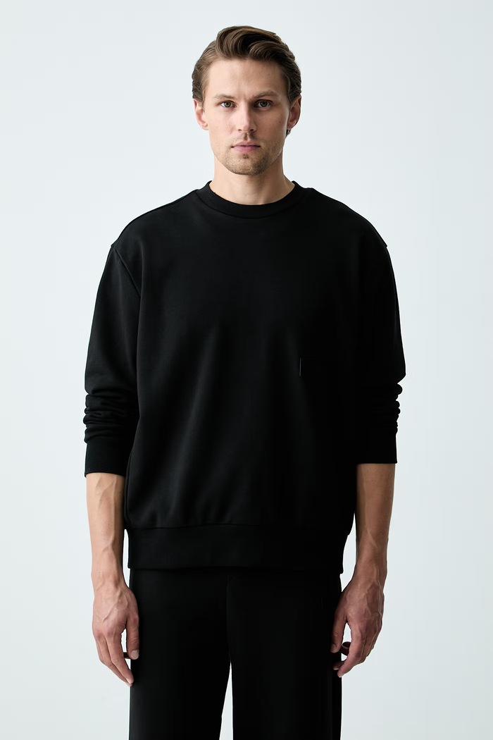 BOSS Green кофта мужская с хлопком SW_Crewneck чёрный 50564103
