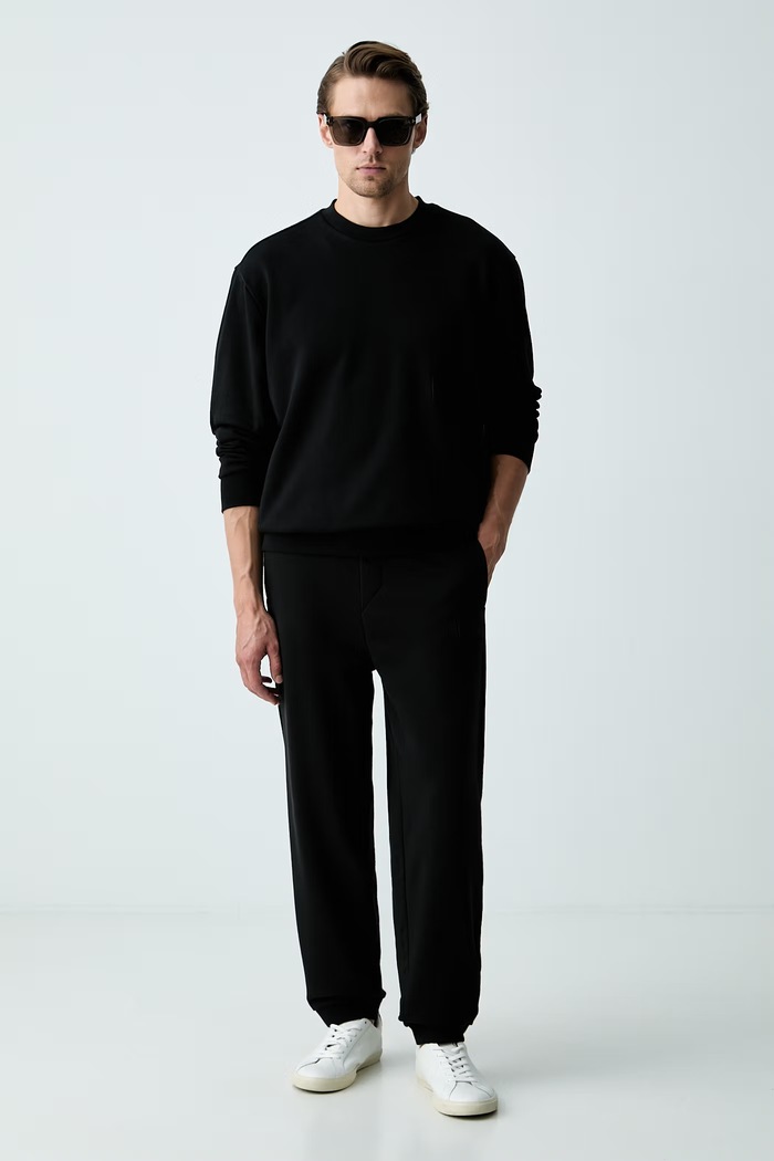 BOSS Green кофта мужская с хлопком SW_Crewneck 50564103 чёрный AW26